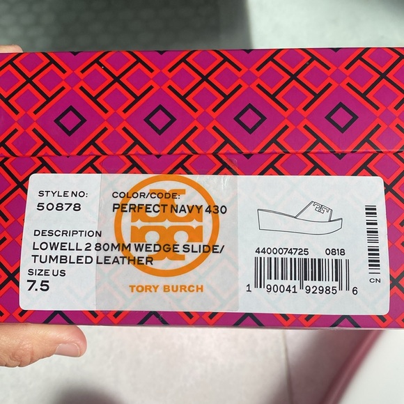 Tory Burch Lowell 280 mm wedge slide tumbled leather NEW - Picture 7 of 10
